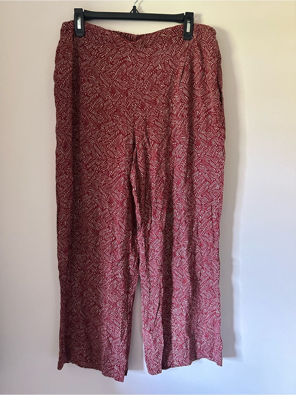 Coldwater Creek Red Patterned Wide-Leg Pants